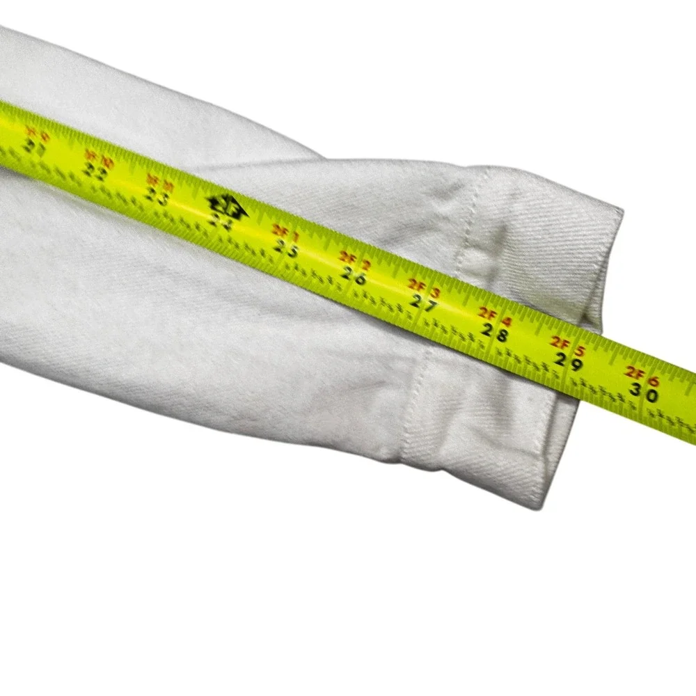 Peach Love California Bride Denim Jacket Womens L White Sequin Fringe Cropped - Picture 9 of 11